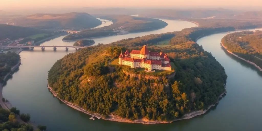 Visegrád castle overlooking the Danube Bend