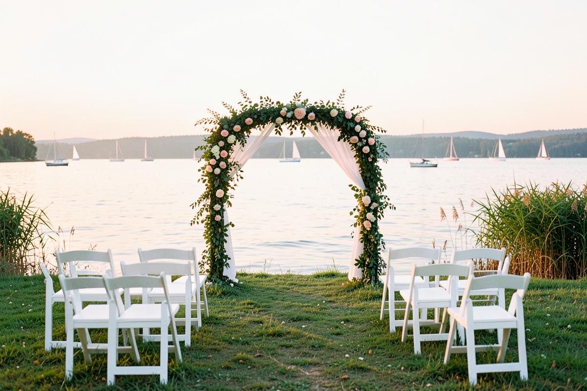 Lakeside wedding setting in Hungary