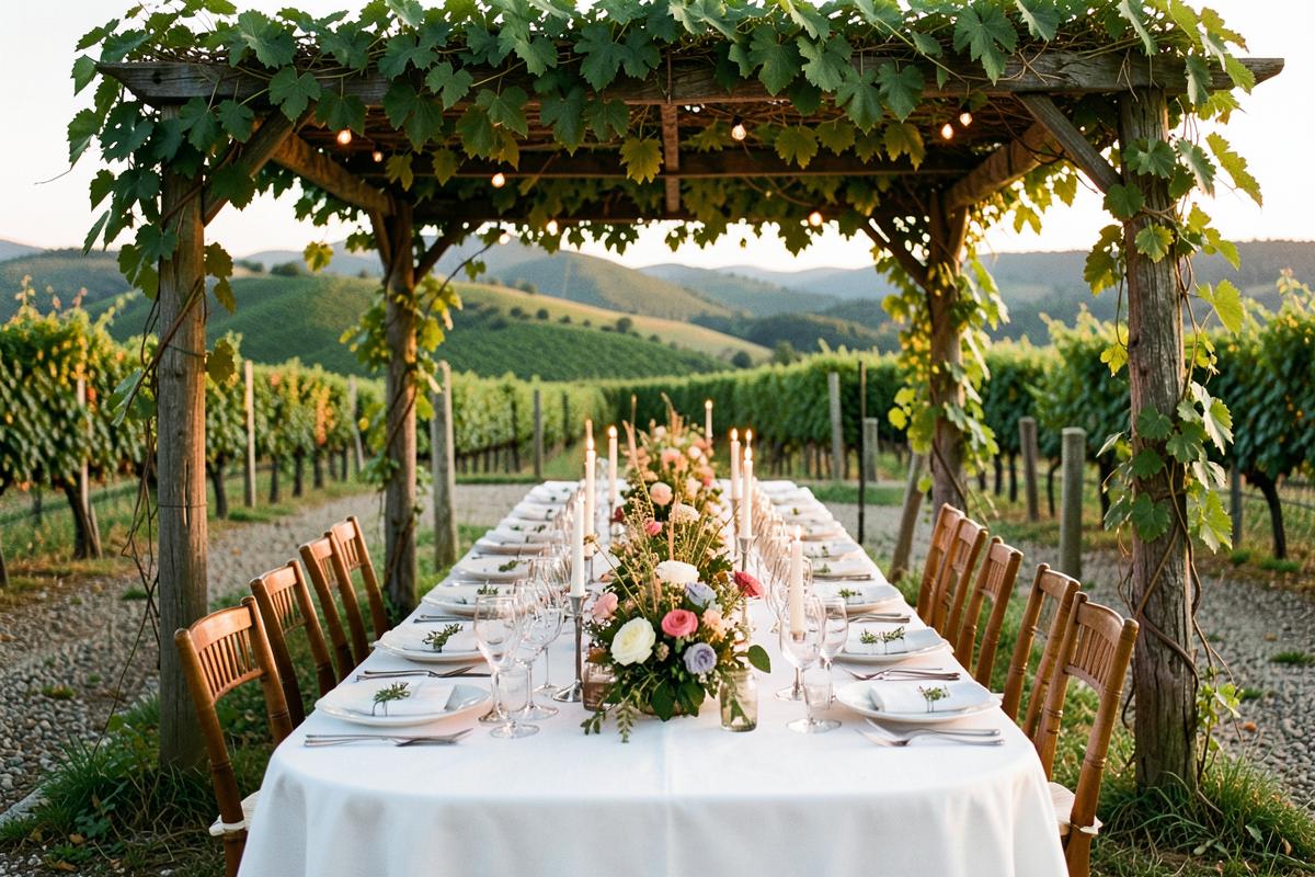 Wine estate wedding setting in Hungary